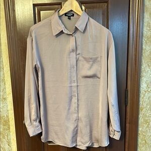 Express Light Purple Button-Up Shirt
